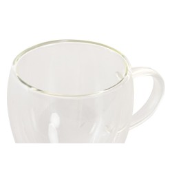 Ensemble de tasses à café DKD Home Decor 250 ml Verre Transparent Verre Borosilicaté