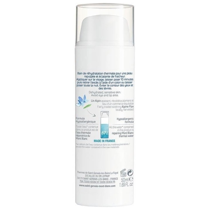 Masque Saint Gervais Mont Blanc Hydratation Visage Ré-Hydratant et Ap