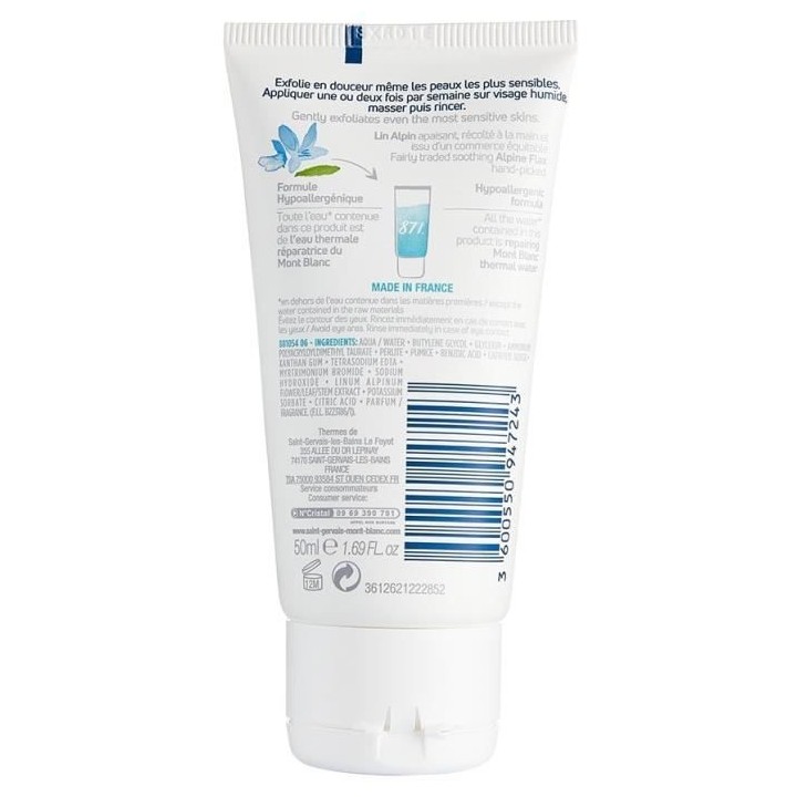 Gommage Saint Gervais Mont Blanc Hydratation Visage Doux Thermal 50 ml