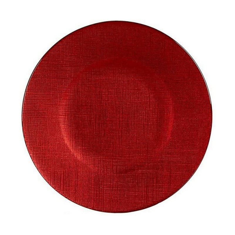 Assiette plate Rouge verre 6 Unités (21 x 2 x 21 cm)