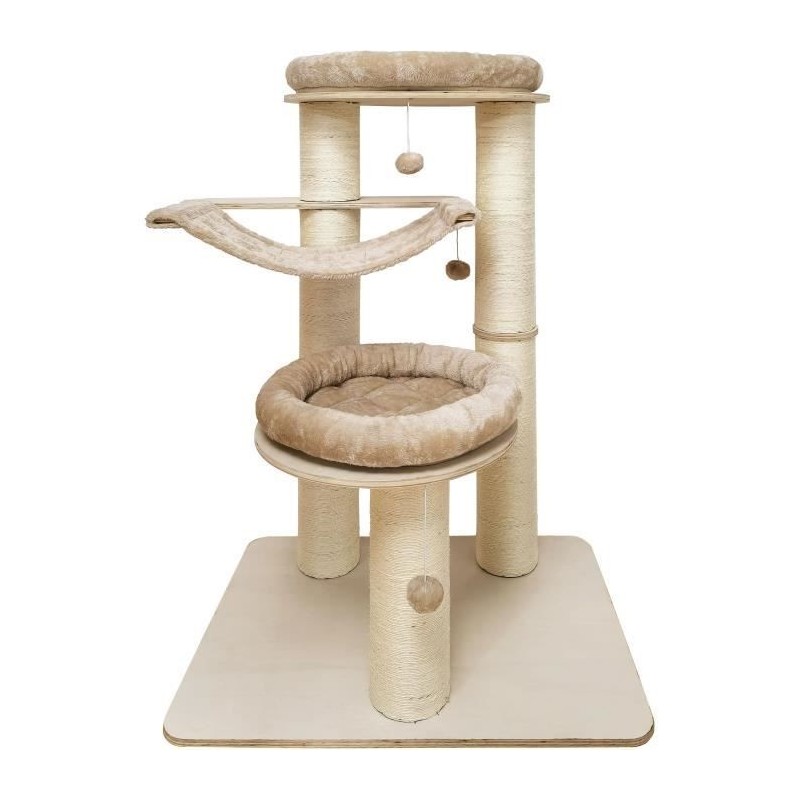 Arbre a chat OLIVER - 93x82x123cm - Creme