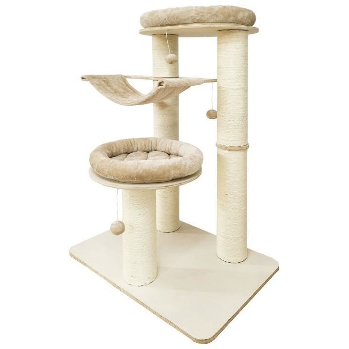 Arbre a chat OLIVER - 93x82x123cm - Creme