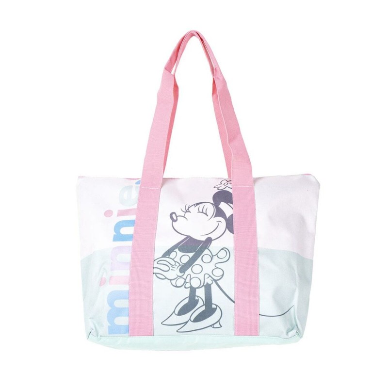 Sac de plage Minnie Mouse Rose Vert (47 x 33 x 15 cm)