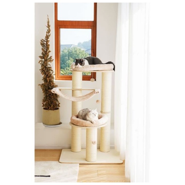 Arbre a chat OLIVER - 93x82x123cm - Creme