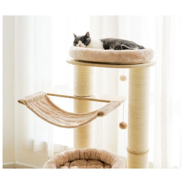 Arbre a chat OLIVER - 93x82x123cm - Creme