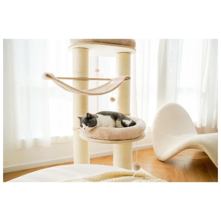 Arbre a chat OLIVER - 93x82x123cm - Creme