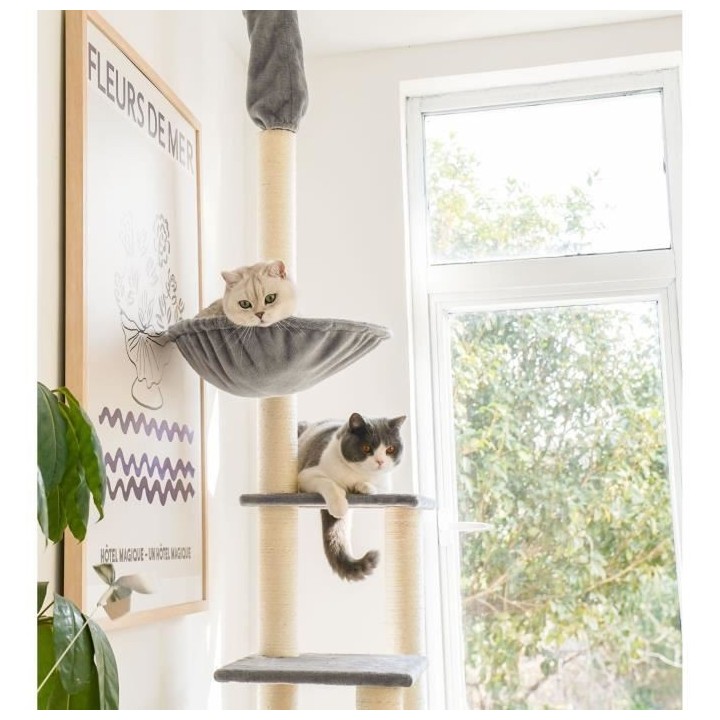 Arbre a chat WILLOW - 131x116x263 cm - Gris