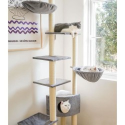 Arbre a chat WILLOW - 131x116x263 cm - Gris