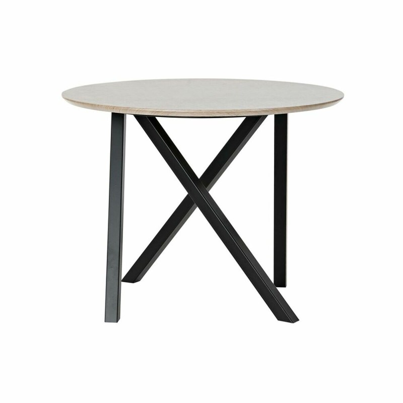 Table d'appoint DKD Home Decor 65 x 65 x 49,5 cm Noir Métal Bois Marron Clair