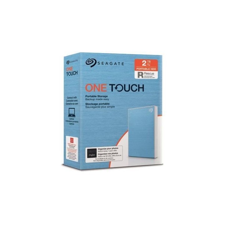 SEAGATE - Disque Dur Externe - One Touch HDD - 2To - USB 3.0 - Bleu (S