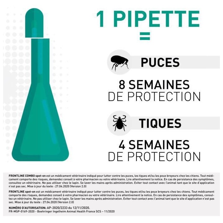 Frontline Combo Chien S 6 pipettes