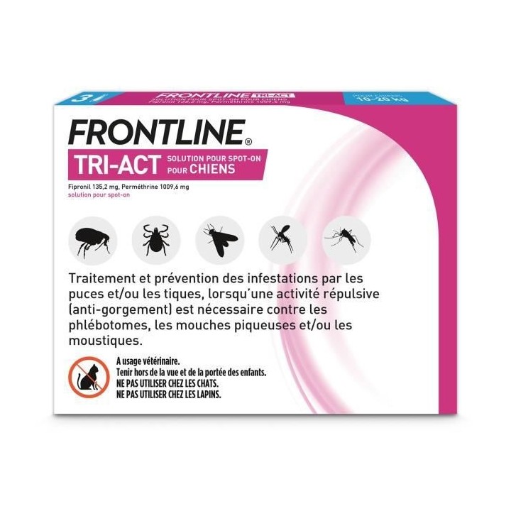 Frontline Tri-Act Chiens M 10-20 kg 3 Pipettes