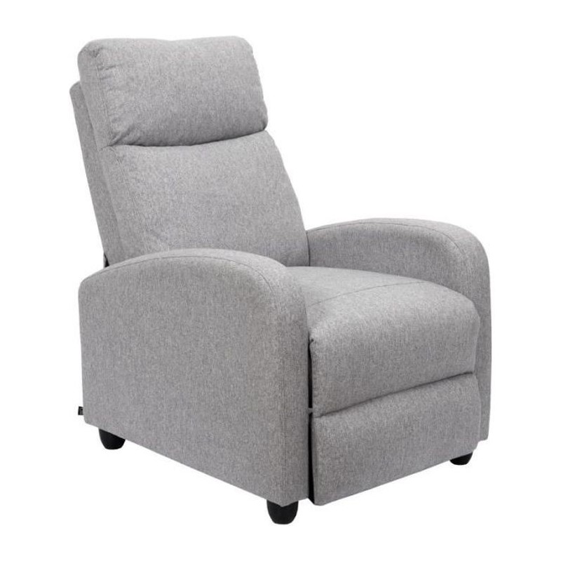 DREAM - Fauteuil de relaxation - Tissu - Gris - L 67 x P 98 x H 97 cm