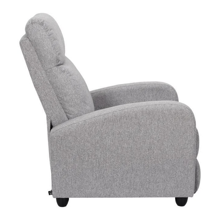 DREAM - Fauteuil de relaxation - Tissu - Gris - L 67 x P 98 x H 97 cm