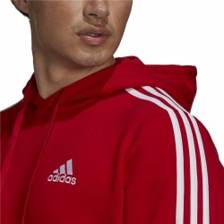 Sweat à capuche homme Adidas Essentials Fleece 3 Stripes Rouge