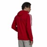 Sweat à capuche homme Adidas Essentials Fleece 3 Stripes Rouge