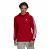 Sweat à capuche homme Adidas Essentials Fleece 3 Stripes Rouge