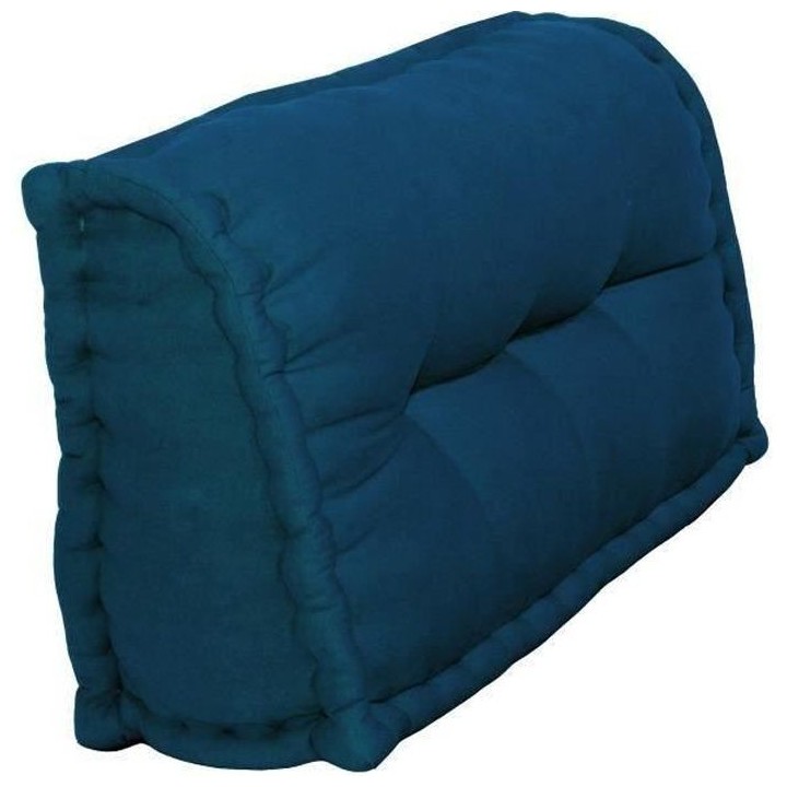 Dossier Cale-Reins 100% coton 60x22/11xH45 cm BLEU CANARD