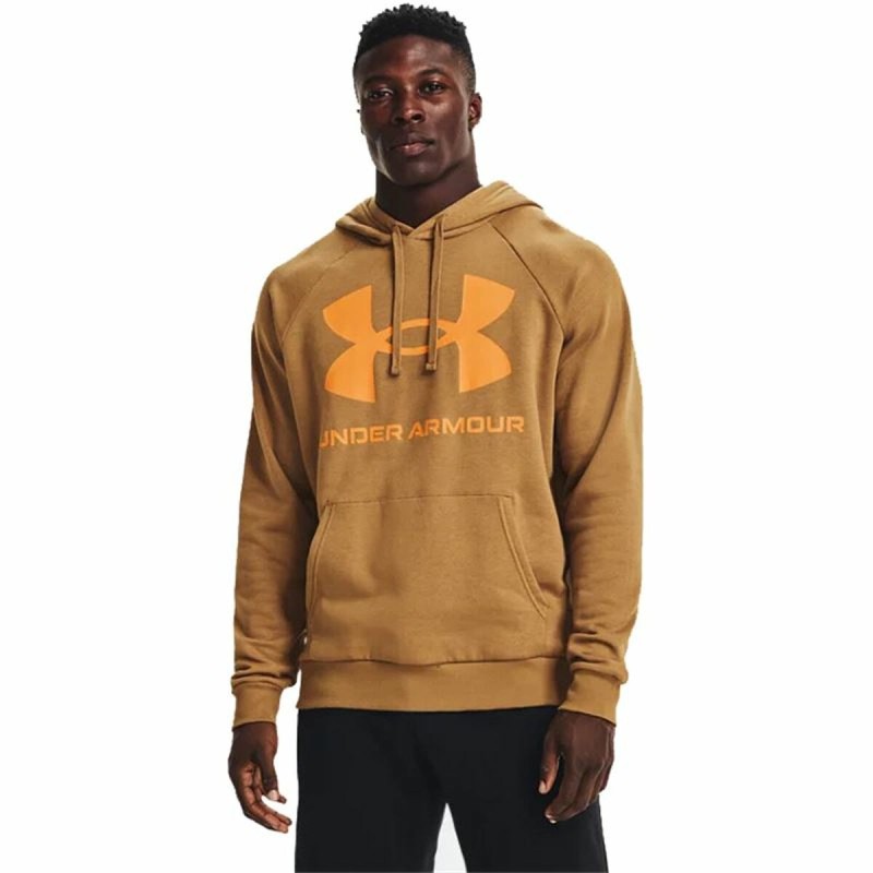 Sweat à capuche homme Under Armour Rival Big Logo Ocre