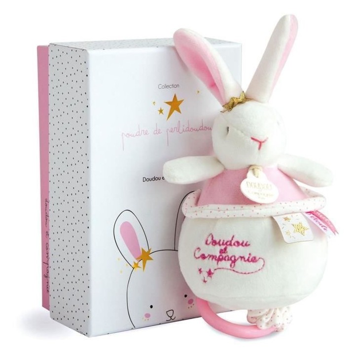 DOUDOU ET COMPAGNIE Lapin Fleurs - Boîte a musique