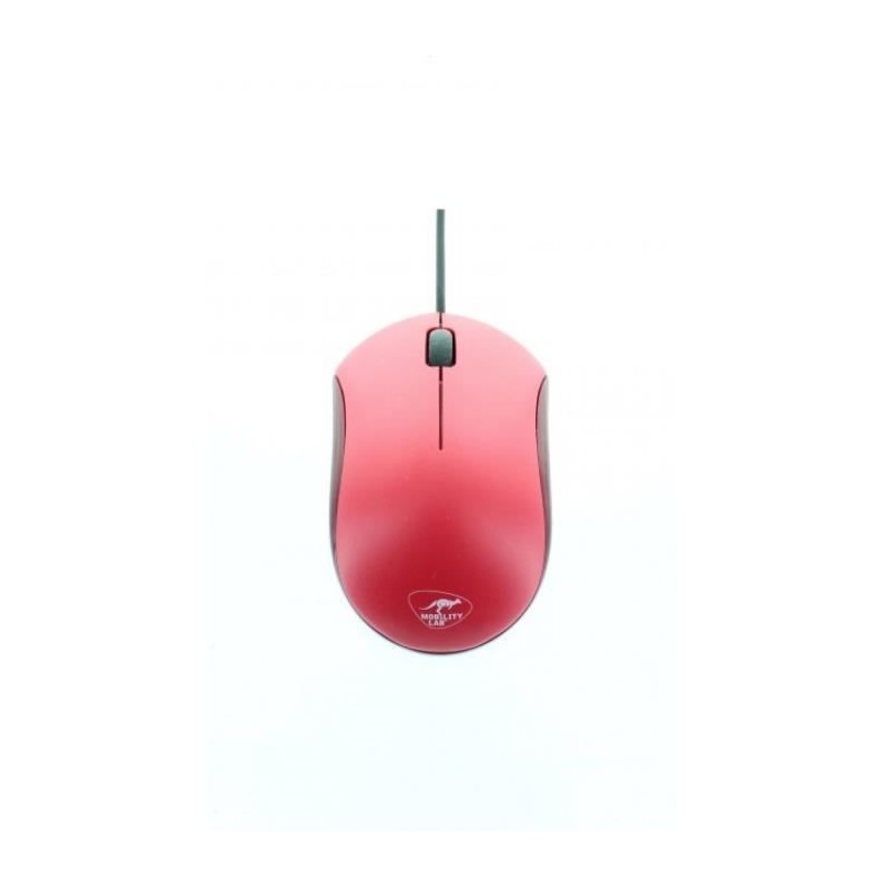 MOBILITY LAB Souris Mousy - Optique - Filaire - USB - Rouge