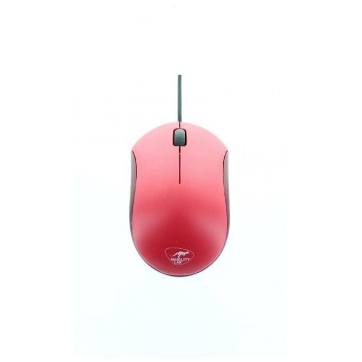 MOBILITY LAB Souris Mousy - Optique - Filaire - USB - Rouge