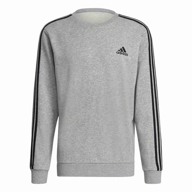 Sweat sans capuche homme Adidas Essentials French Terry 3 Stripes Gris