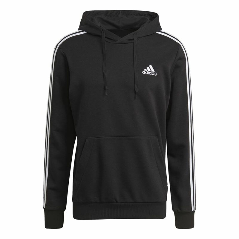 Sweat à capuche homme Adidas Essentials 3 Stripes Noir