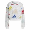 Sweat sans capuche femme Adidas Essentials Multi-Coloured Blanc