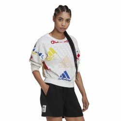 Sweat sans capuche femme Adidas Essentials Multi-Coloured Blanc