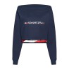 Sweat sans capuche femme Tommy Hilfiger Crop V Neck Bleu foncé