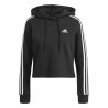 Sweat à capuche femme Adidas Essentials 3 Stripes Noir