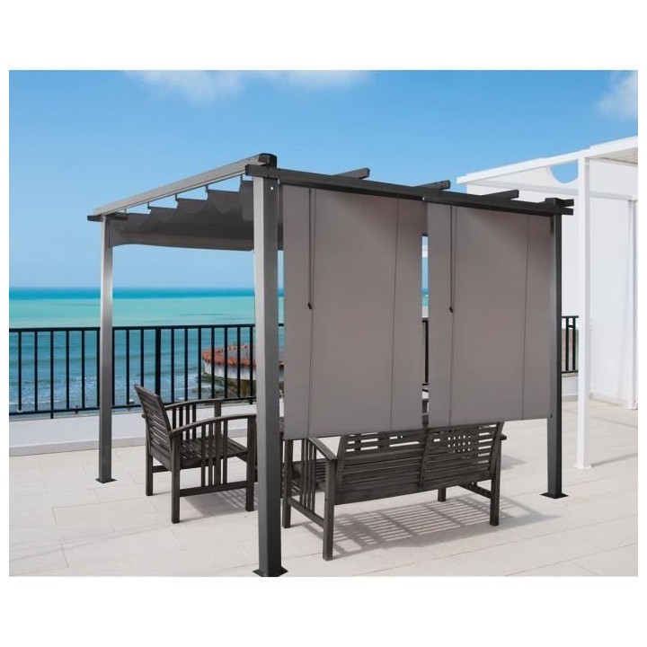 Set de 2 écrans latéraux 140x200cm gris anthracite