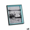 Cadre photo Verre Noir Bleu Bois MDF (6 Unités) (3 x 27 x 22 cm)