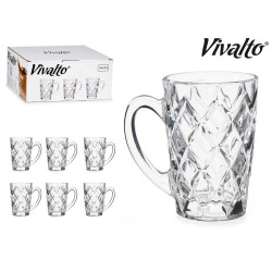 Tasse Diamant Transparent verre (110 ml) (6 Unités)