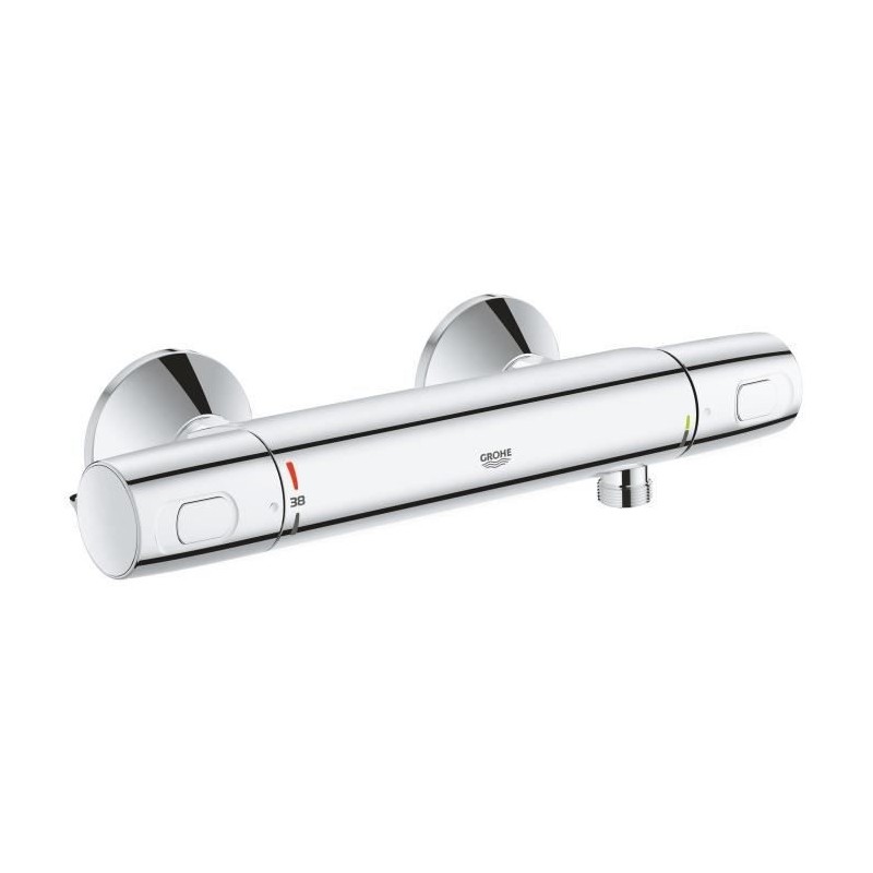 GROHE Mitigeur thermostatique Douche Precision Trend, montage mural, protection anti-brûlure, raccord fileté 1/2, chromé, 342