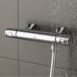 GROHE Mitigeur thermostatique Douche Precision Trend, montage mural, protection anti-brûlure, raccord fileté 1/2, chromé, 342