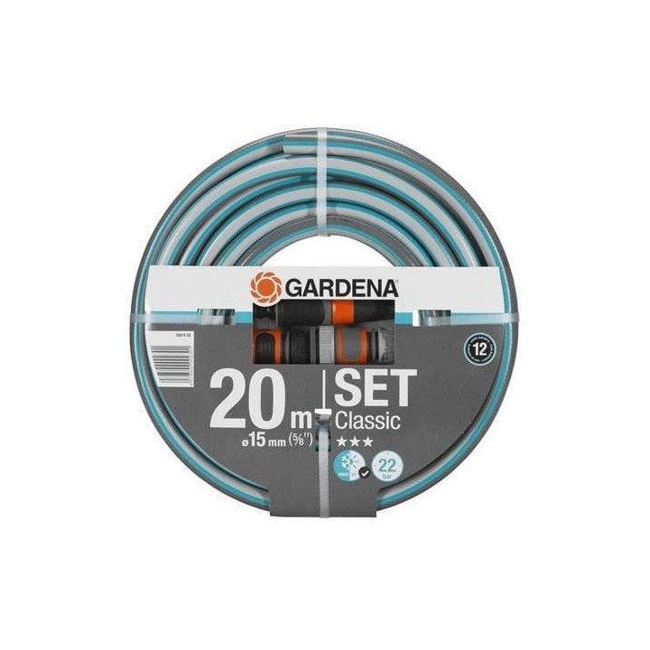 GARDENA Kit Tuyau d'arrosage Classic – Longueur 20m – Ø15mm – H