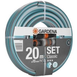 GARDENA Kit Tuyau d'arrosage Classic – Longueur 20m – Ø15mm – Haute résistance pression 22 bar maximum – Garantie 12 a