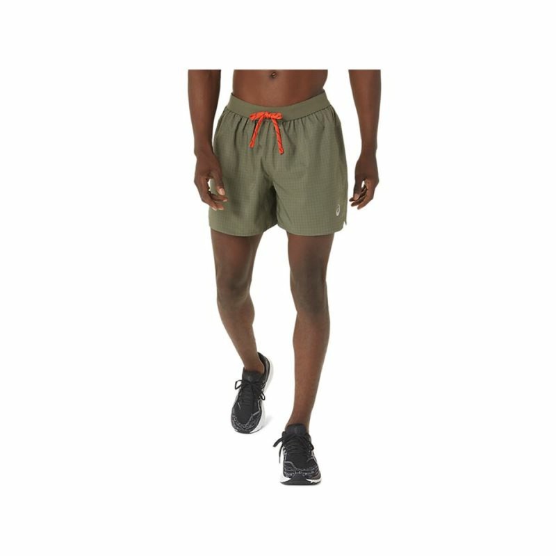 Short de Sport pour Homme Asics Fujitrail Logo Olive