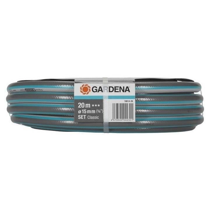 GARDENA Kit Tuyau d'arrosage Classic – Longueur 20m – Ø15mm – H