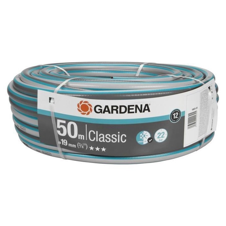 GARDENA Tuyau d'arrosage Classic – Longueur 50m – Ø19mm – Haute