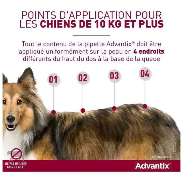 Advantix Chien Solution Antiparasitaire Grande Race 25 a 40kg 6 pipett