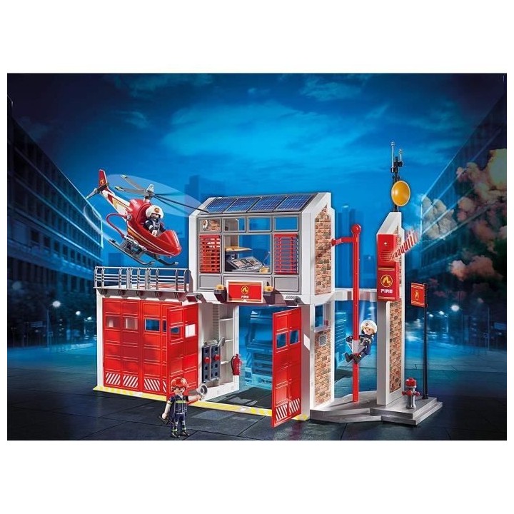 PLAYMOBIL 9462 - City Action - Caserne de pompiers avec hélicoptere