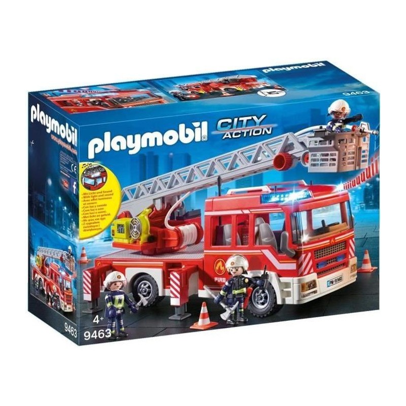 PLAYMOBIL 9463 - City Action - Camion de pompiers avec échelle pivotante