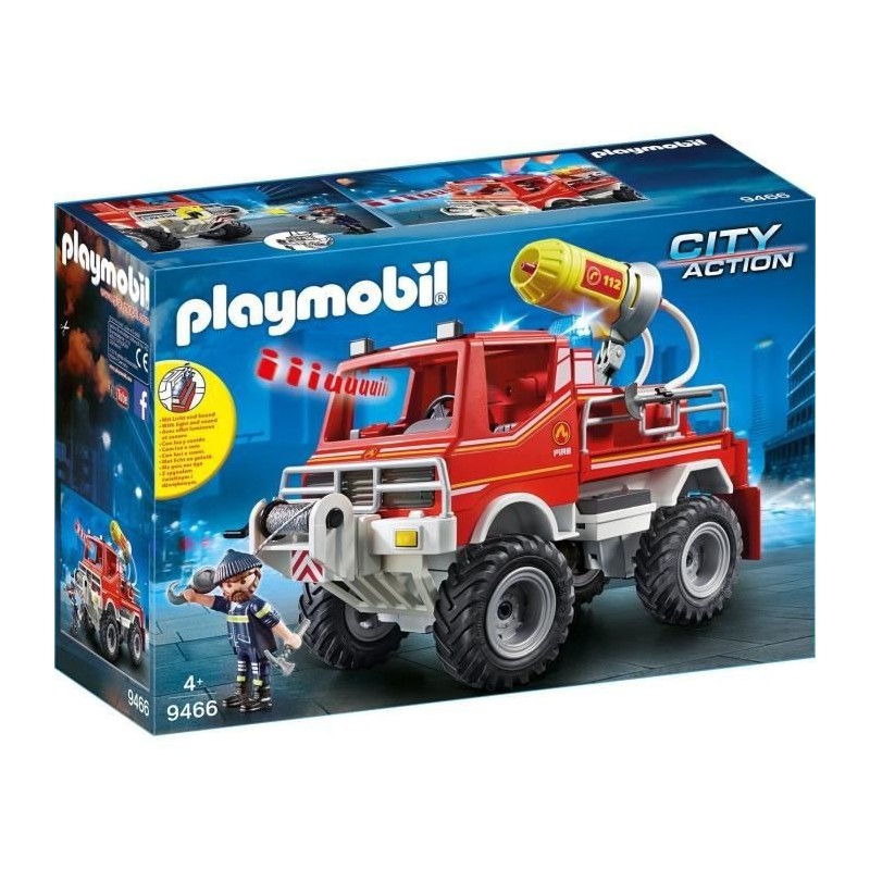 PLAYMOBIL 9466 - City Action - 4x4 de pompier avec lance-eau