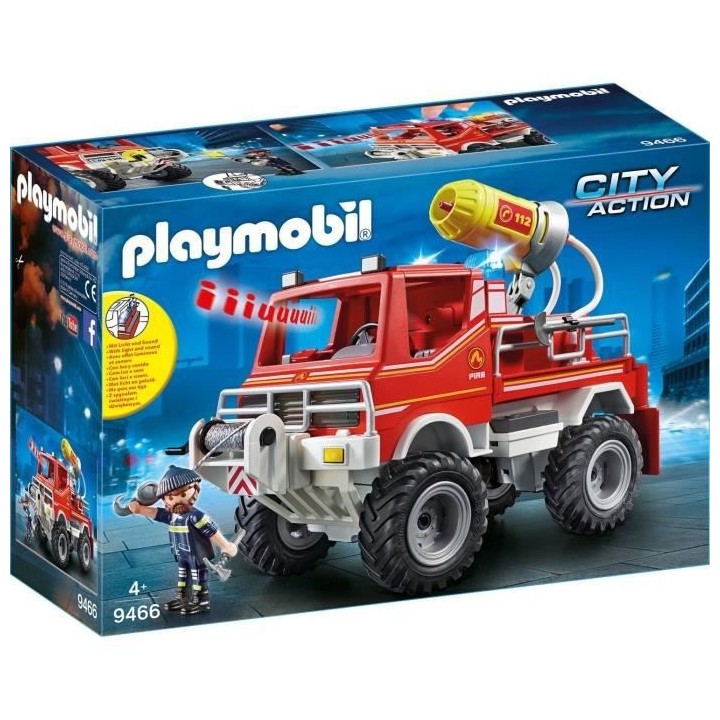PLAYMOBIL 9466 - City Action - 4x4 de pompier avec lance-eau