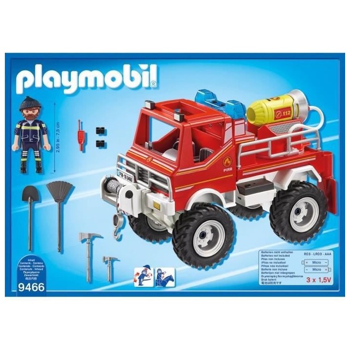 PLAYMOBIL 9466 - City Action - 4x4 de pompier avec lance-eau