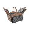 Panier DKD Home Decor Pique-nique Naturel Gris Bois osier (40 x 28 x 19 cm)