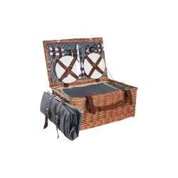 Panier DKD Home Decor Pique-nique Marron Blue marine osier (46 x 30 x 20 cm)